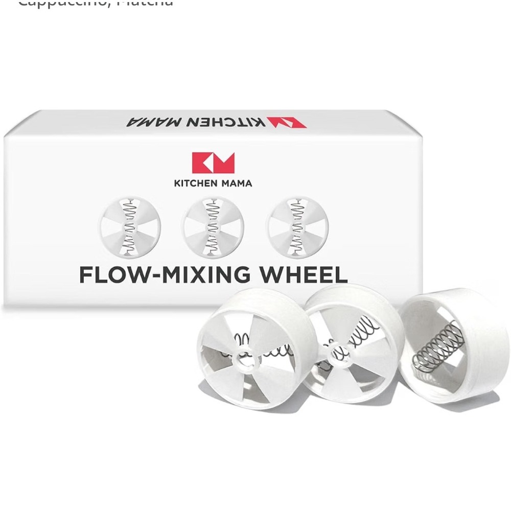 Kitchen Mama Flow-Mixing Wheel Replacement Frother Heads 3-Pack White BPA-Free‎